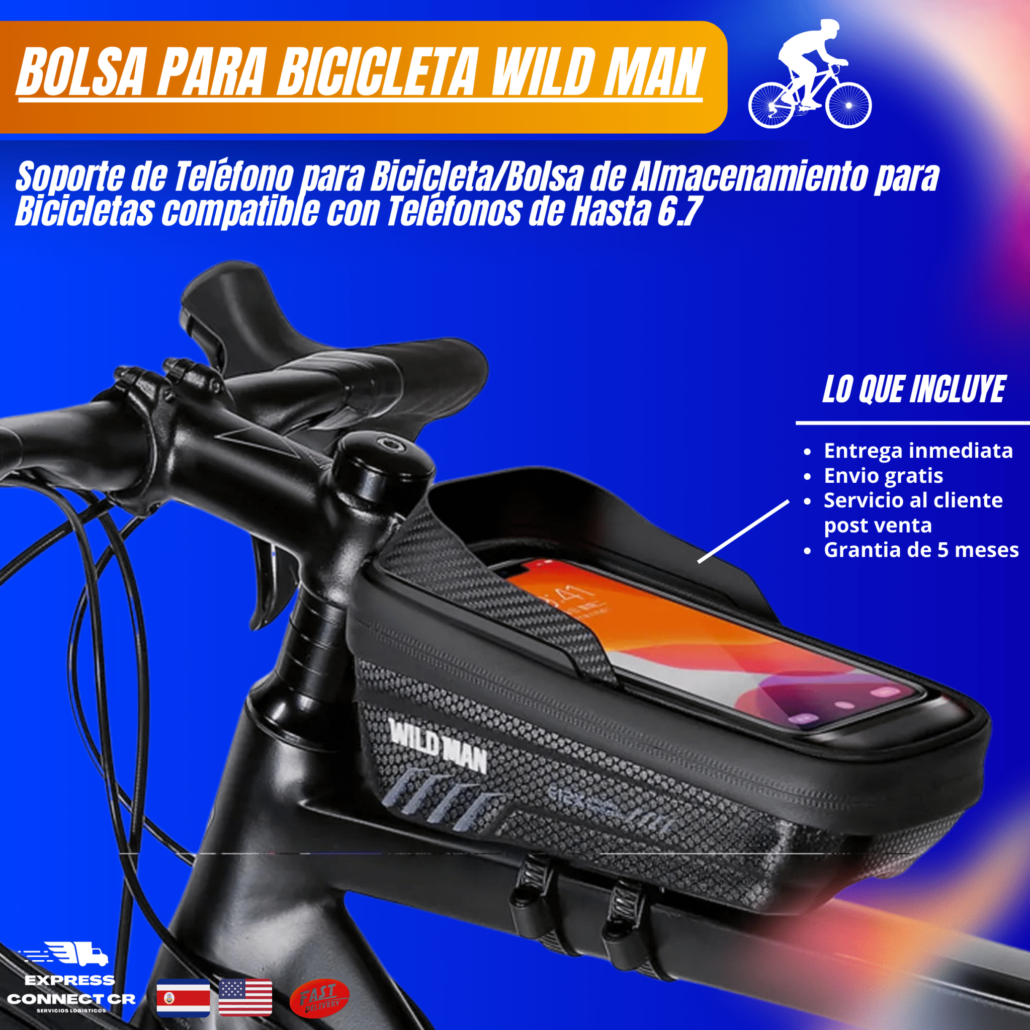 WILD MAN Bike Bag Cycling Accessories Bracket Included