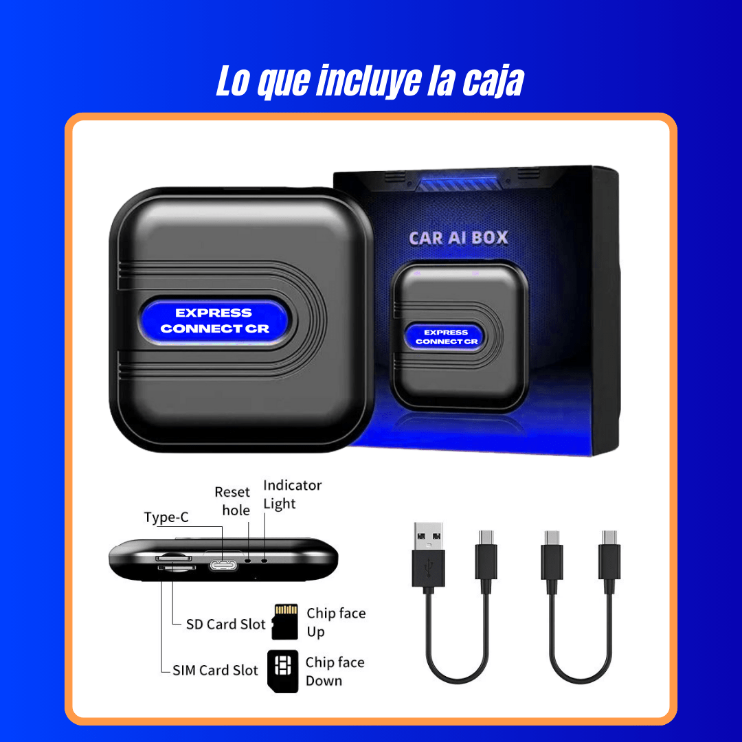 AI BOX 8 RAM/128GB ANDROID 13 para CarPlay y Android Auto - Sistema que permite ver Youtube, Netflix y mas - Express Connect CR