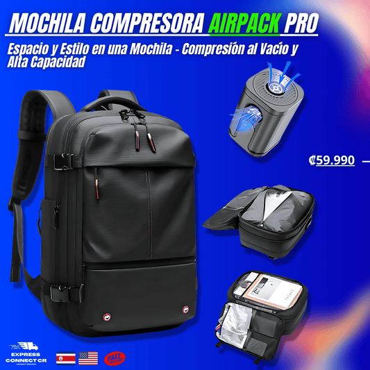 Airpack Pro - Mochila de Compresión al Vacío para Viajeros con Bomba Incluida - Express Connect CR