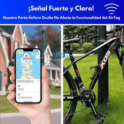 Porta ánfora/soporte universal para botellas con compartimento oculto para AirTag - Express Connect CR